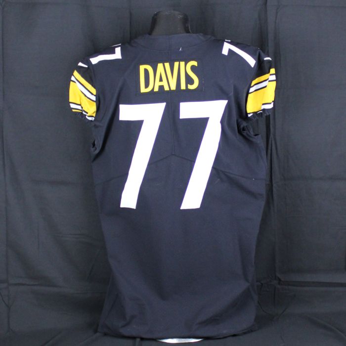 pittsburgh steelers 77 jesse davis game used unlaundered home jersey Collection - Steelers Jerseys & Hats | Steelers Fan Gear